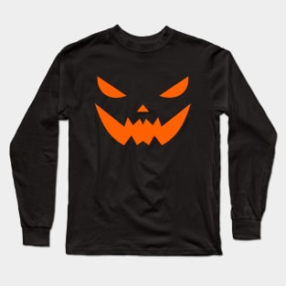 Scary Halloween Pumpkin Face Long Sleeve T-Shirt